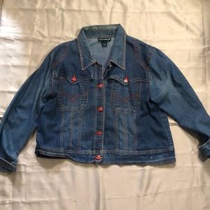 Dark Demi jacket with red buttons